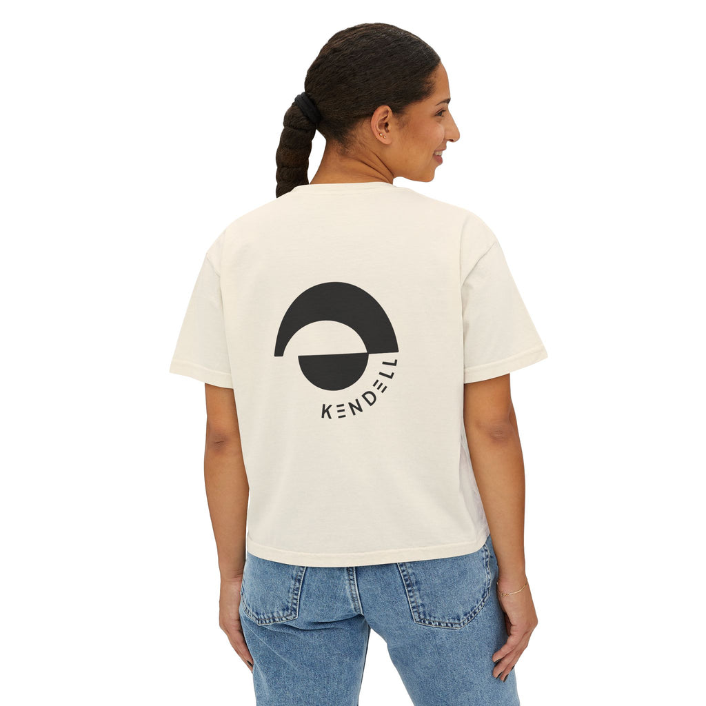 Minimal Logo Boxy Tee — Women's Cropped Organic Cotton Top