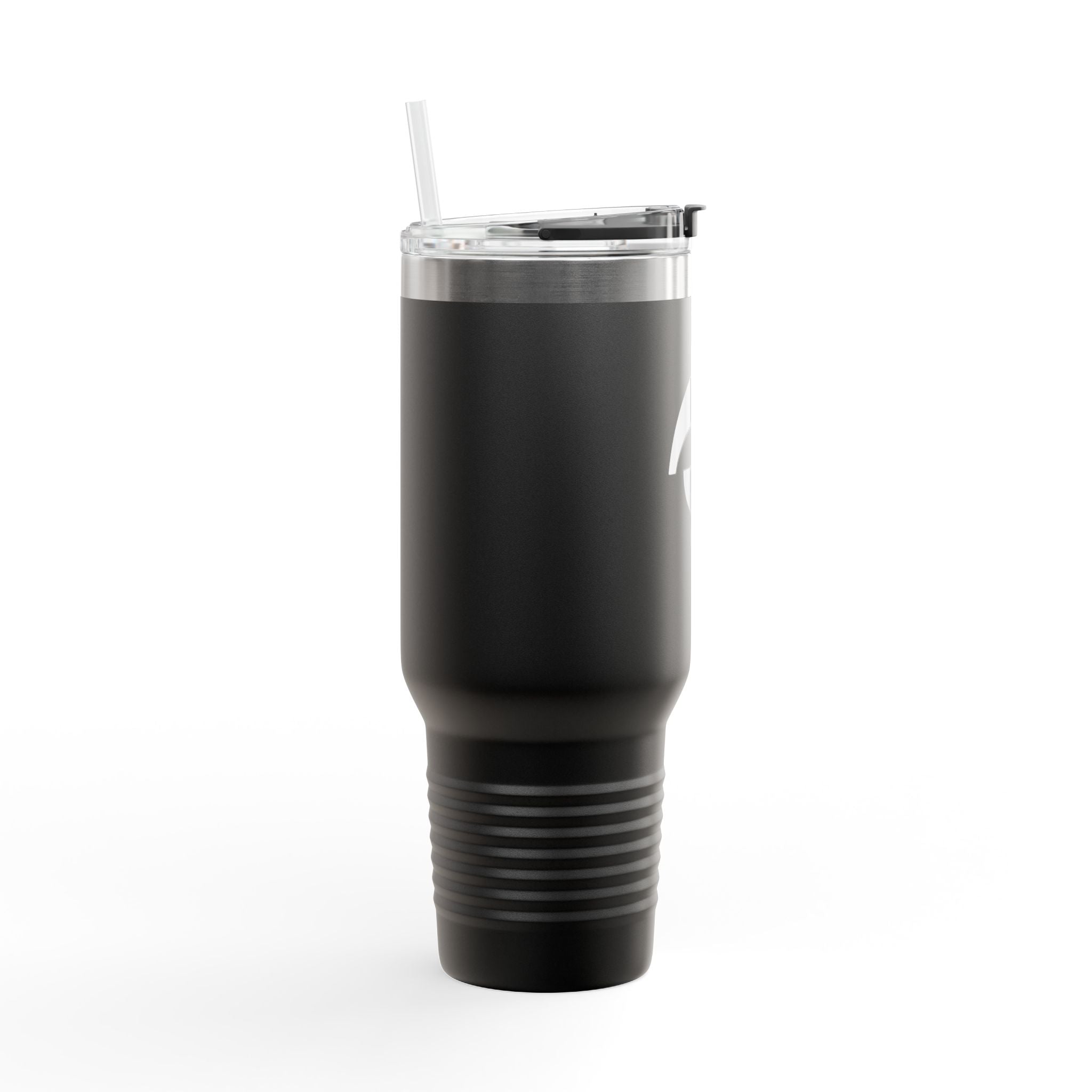 40oz Insulated Travel Mug — Black Stainless Tumbler with Straw & Handle, Custom KENDELL Logo