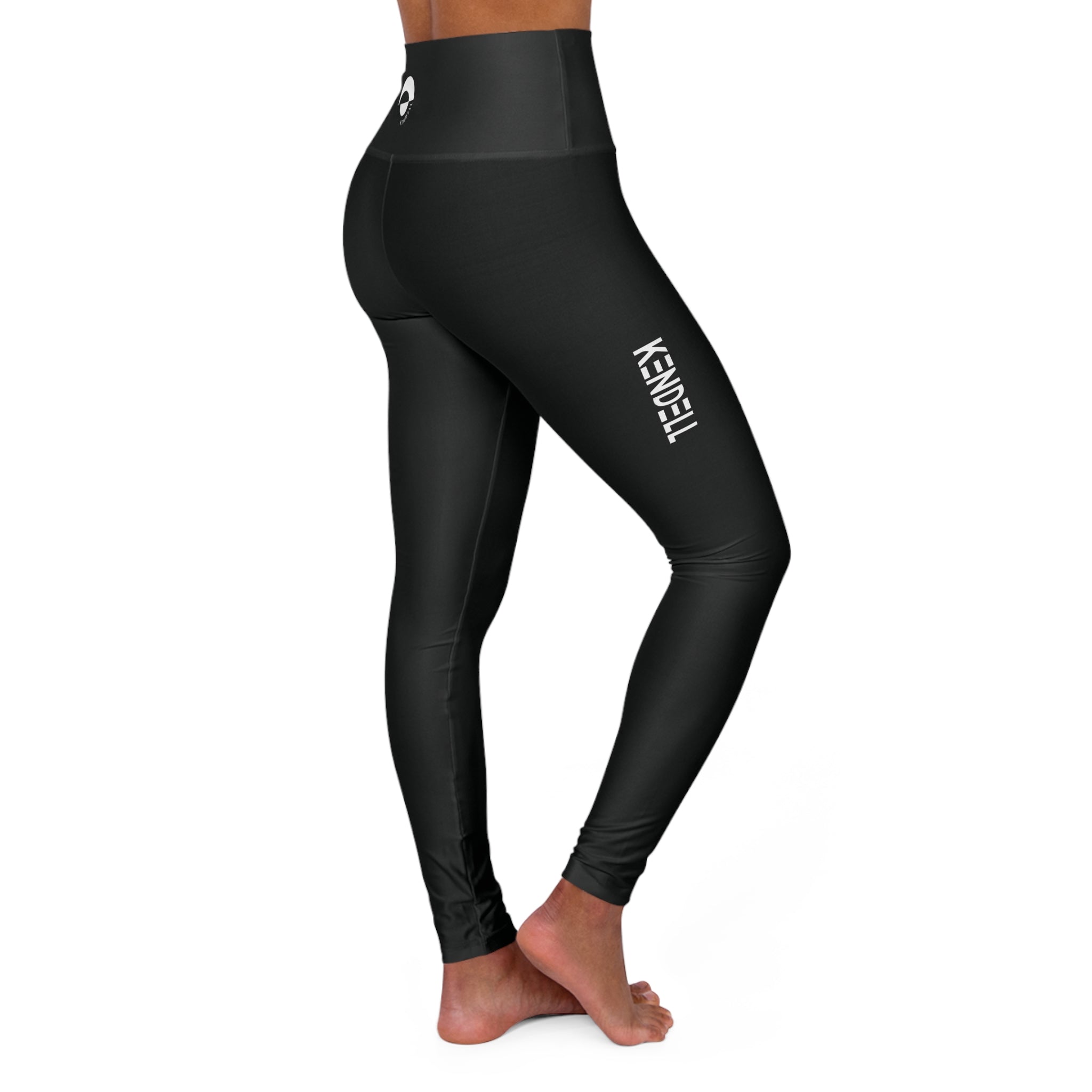 KENDELL High-Waisted Yoga Leggings with Vertical 'POWER' Side Print – Fitness & Athleisure