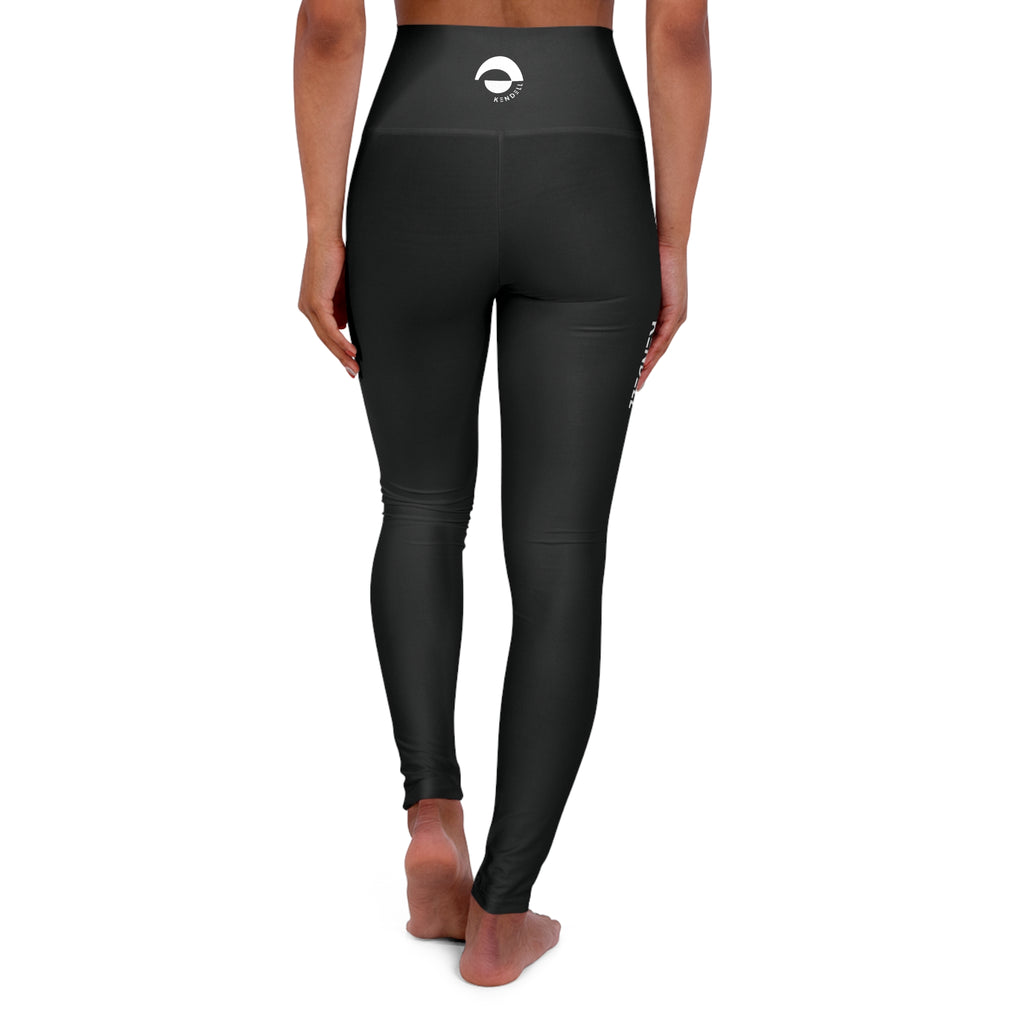 KENDELL High-Waisted Yoga Leggings with Vertical 'POWER' Side Print – Fitness & Athleisure
