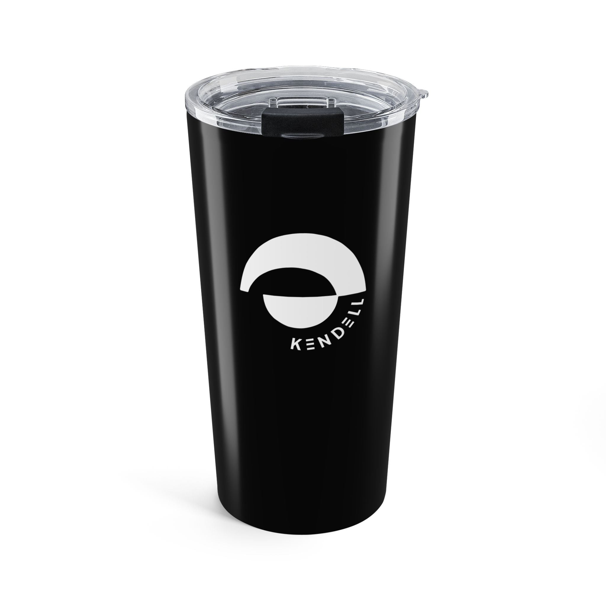 20oz Insulated Tumbler with Minimalist KENDELL Logo — Black Stainless Travel Cup